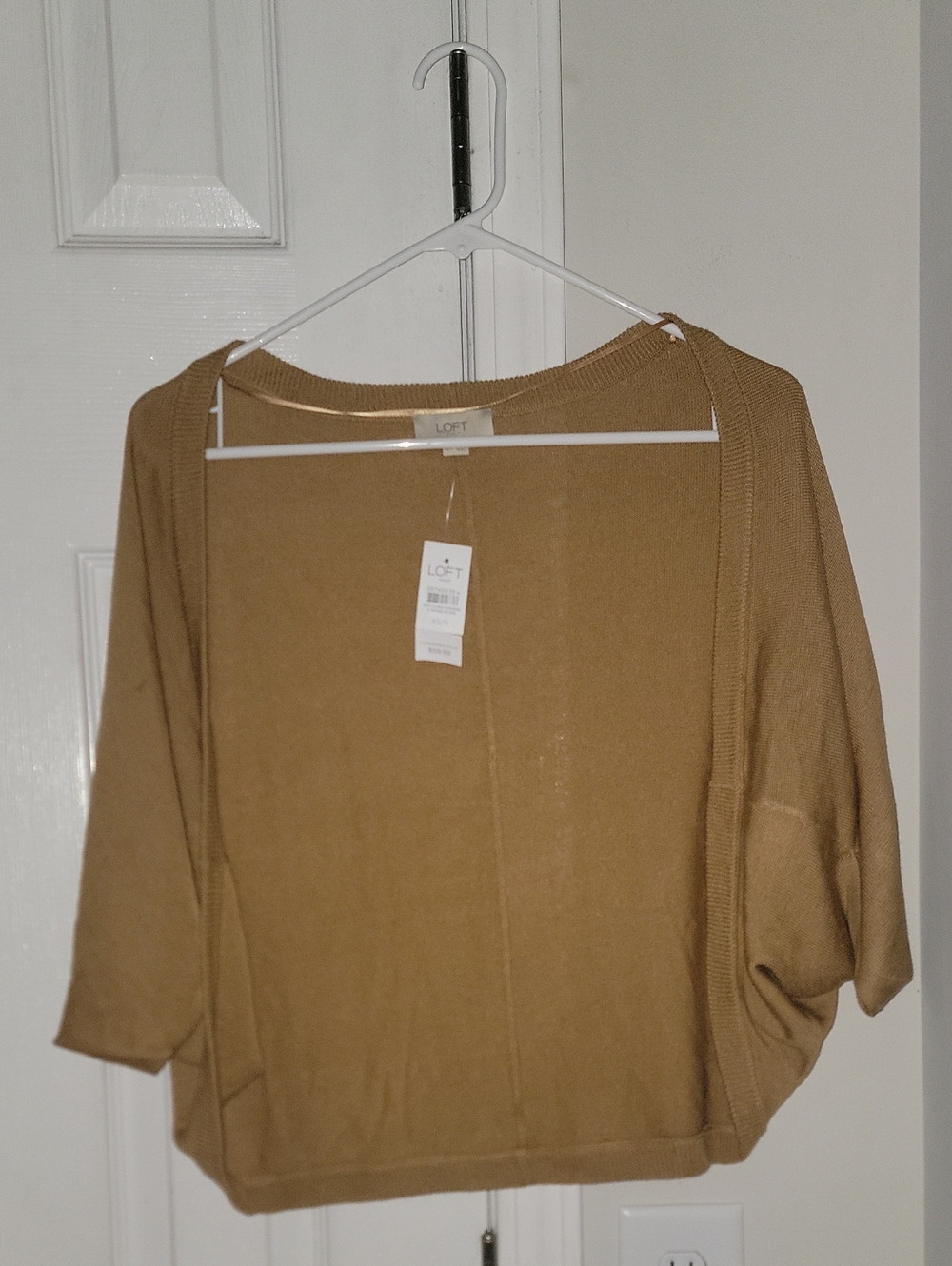 LOFT Camel Open-Front Batwing Cardigan